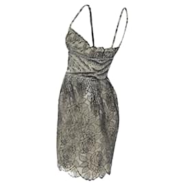Dior-Christian Dior John Galliano lace bead embellished bow dress-White,Cream