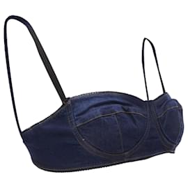 Dolce & Gabbana-Dolce & Gabbana denim overstitch bralette knit jeans-Blue