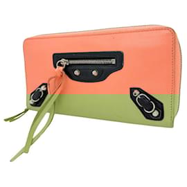 Balenciaga-Balenciaga Round Zip Long Wallet Leather-Pink
