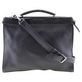 Fendi Peekaboo Business Bag Leather Black 2WAY Black