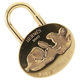 Hermès-Hermes Gold Plated Cadena Keychain-Golden,Metallic