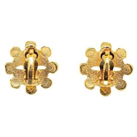 Chanel-Chanel Vintage Coco Mark Flower Earrings-Golden,Metallic