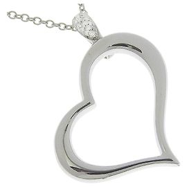 Collar en forma de corazón Piaget en oro blanco K18 con diamante Plata Metálico