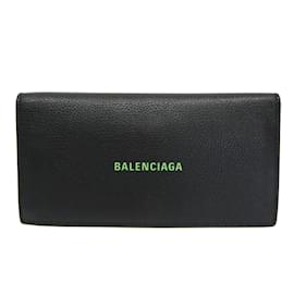 Balenciaga-Balenciaga Men's Leather Long Wallet-Black