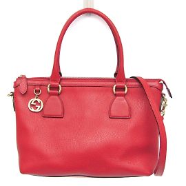 Gucci Interlocking G 449659 Damen Lederhandtasche Rot