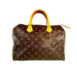 LOUIS VUITTON Speedy 30 LV Monogram Canvas Handbag Brown