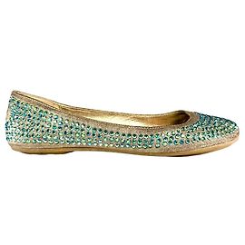 Bailarinas con cristales adornadas JIMMY CHOO Plata Verde Plata Azul Verde