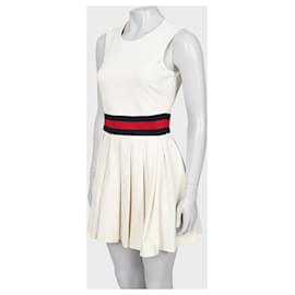 Gucci-Gucci Off White Gabardine Pleated Dress-White