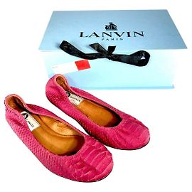 Ballerines en cuir de python embossé LANVIN rose Rose