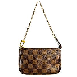 LOUIS VUITTON Mini Pochette Accessoires Damier Ebene Marron