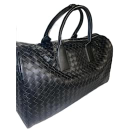 Bottega Veneta-Bottega Veneta Intrecciato Nappa Leather Large Duffle Bag-Black