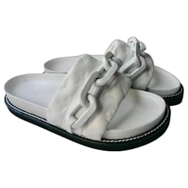 Louis Vuitton-LOUIS VUITTON Mule de placa confortável LV sunset 39fr TBE-Branco