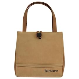 Autre Marque-Burberrys Hand Bag Leather Suede Beige Auth 104635-Beige