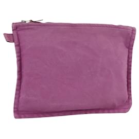 Hermès-HERMES Pochette Bora Bora MM Pochette Toile Violet Argent Auth bs20572-Argenté,Violet