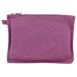 Hermès-HERMES Pochette Bora Bora MM Pochette Toile Violet Argent Auth bs20572-Argenté,Violet