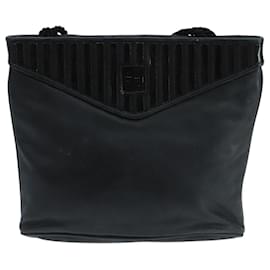 Fendi-FENDI Shoulder Bag Leather Black Auth ti2515-Black