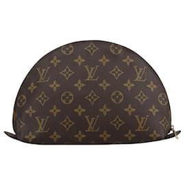 Louis Vuitton-LOUIS VUITTON Monogram Trousse Demi Ronde Cosmetic Pouch M47520 LV Auth bs18635-Monogram