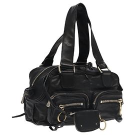Chloé Betty Sac à Main Cuir Noir Auth 104669 Noir