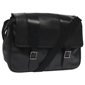 Borsa a spalla in pelle nera VERSACE Auth bs20588 Nero