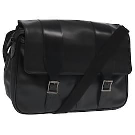 VERSACE Schultertasche aus schwarzem Leder Auth bs20588 Schwarz