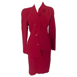 Thierry Mugler Skirt suit Red Dark red