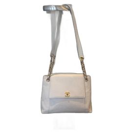 Chanel Caviar Leather Handbag White White