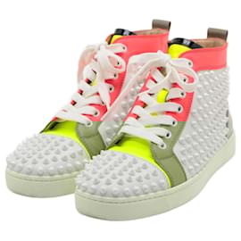Christian Louboutin-Louis Spike-Blanc,Multicolore,Jaune,Taupe,Corail