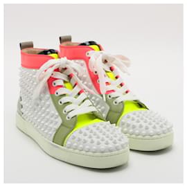 Christian Louboutin-Louis Spike-Blanc,Multicolore,Jaune,Taupe,Corail