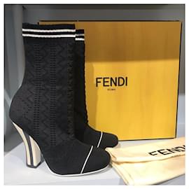 Fendi-FENDI Ankle boots T.EU 38 Cloth-Black