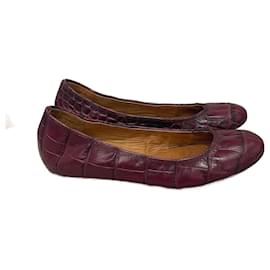 Lanvin-LANVIN Ballet flats T.EU 36 Leather-Dark red
