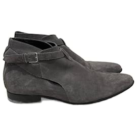 Saint Laurent-SAINT LAURENT Boots T.EU 41 Suede-Grey