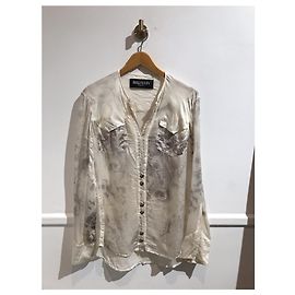 BALMAIN Tops T.Internacional M Seda Blanco