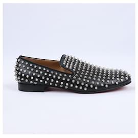 Christian Louboutin-Christian Louboutin Spike Studs Leather Loafer in Black, Size 42.5 EU-Black