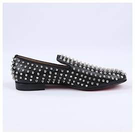 Christian Louboutin-Christian Louboutin Spike Studs Leather Loafer in Black, Size 42.5 EU-Black