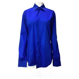 Camicia a maniche lunghe Monogram Louis Vuitton in cotone blu Blu