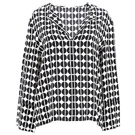 Blusa a maniche lunghe a pois Etro in seta nera e bianca Multicolore