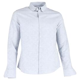 Louis Vuitton- Louis Vuitton Monogram Print Long Sleeve Shirt in Blue Cotton-Blue,Light blue