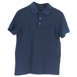 Polo classico Damier Pique Louis Vuitton in cotone blu navy Blu Blu navy