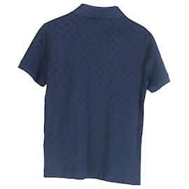 Louis Vuitton- Louis Vuitton Classic Damier Pique Polo Shirt in Navy Blue Cotton-Blue,Navy blue
