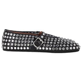 Ballerine Alaïa Strass in pelle di agnello nera Nero