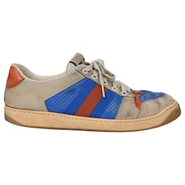 Gucci- Gucci Screener Distressed Sneakers in Multicolor Leather-Multiple colors