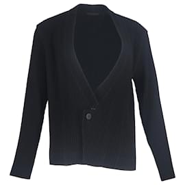 Issey Miyake- Issey Miyake Pleated Cardigan in Black Polyester-Black