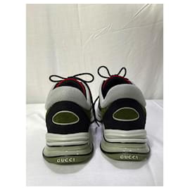 Gucci- Gucci Run Lace-Up Sneakers in Black and Red Calf Suede-Multiple colors