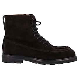Autre Marque-MR P. Jacques Lace Up Boots in Brown Suede-Brown