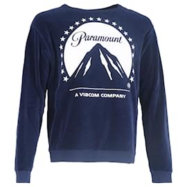 Gucci- Gucci Paramount Crewneck Sweatshirt in Navy Blue Cotton-Blue,Navy blue