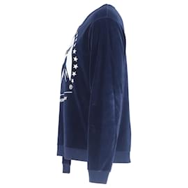 Gucci- Gucci Paramount Crewneck Sweatshirt in Navy Blue Cotton-Blue,Navy blue