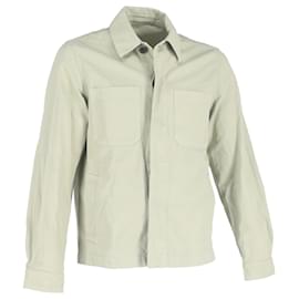 Autre Marque-MR P. Garment-Dyed Overshirt in Green Cotton-Green