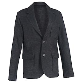Lanvin- Lanvin Single-Breasted Blazer with Pockets in Black Wool-Black