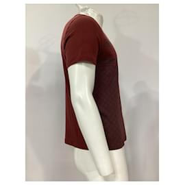 Gucci- Gucci GG Kefia Print Round Neck T-Shirt in Maroon Cotton-Brown,Red