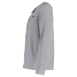 Prada- Prada Button-Down Long Sleeve Shirt in Grey Cotton-Grey
